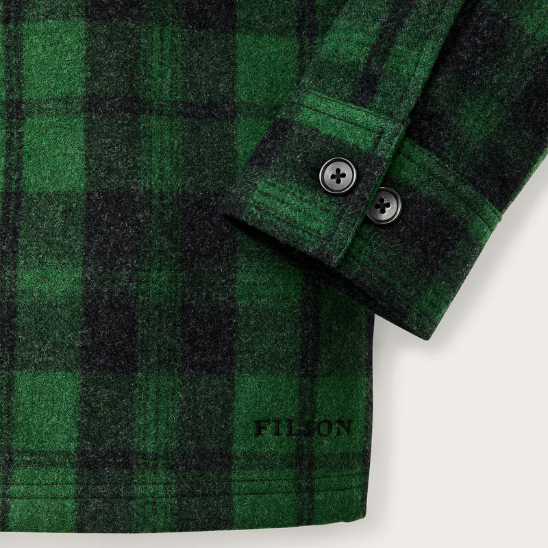 Surchemise jac-shirt en laine by Filson | Green / black plaid (Green)