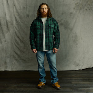 Surchemise jac-shirt en laine by Filson | Green / black plaid (Green)