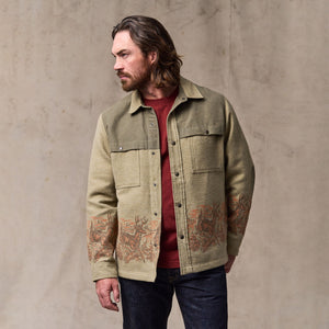 Colchuck forester jac-shirt von Filson | Sage heather / print (Beige)