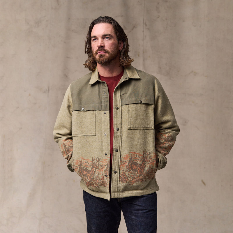 Colchuck forester jac-shirt von Filson | Sage heather / print (Beige)