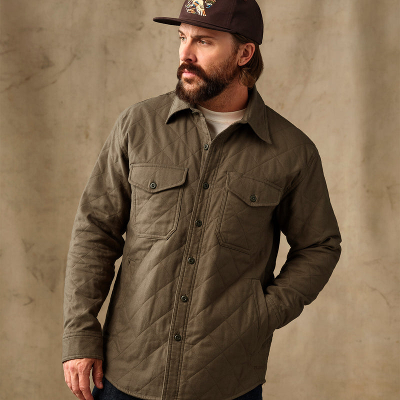 Insulated flannel jac-shirt von Filson | Field olive (Green)