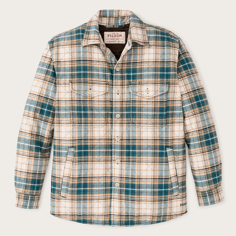 Insulated flannel jac-shirt par Filson | Teal / khaki plaid (Blue)