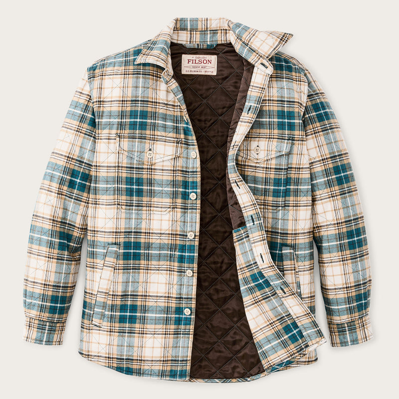 Insulated flannel jac-shirt par Filson | Teal / khaki plaid (Blue)