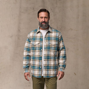 Insulated flannel jac-shirt par Filson | Teal / khaki plaid (Blue)