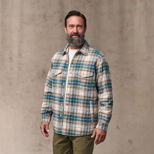 Insulated flannel jac-shirt par Filson | Teal / khaki plaid (Blue)