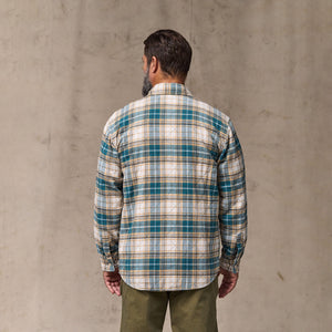 Insulated flannel jac-shirt par Filson | Teal / khaki plaid (Blue)