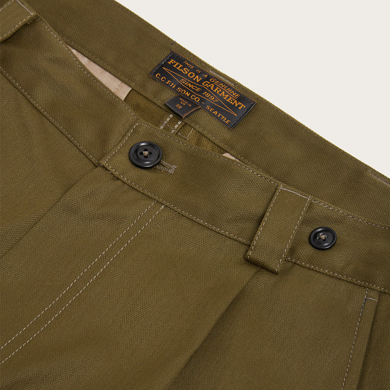 Chino de travail plissé by Filson | Otter green (Green)