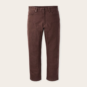 Dry tin cloth double front pants di Filson | Seal brown (Brown)