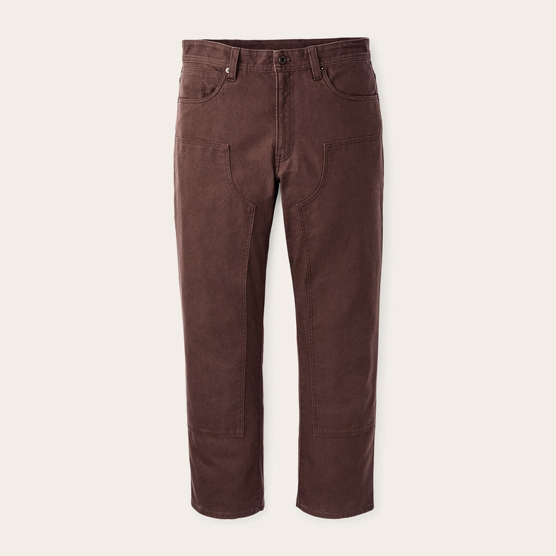 Dry tin cloth double front pants di Filson | Seal brown (Brown)