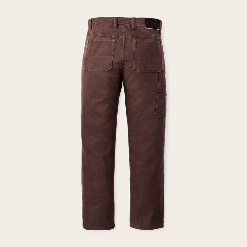 Dry tin cloth double front pants di Filson | Seal brown (Brown)
