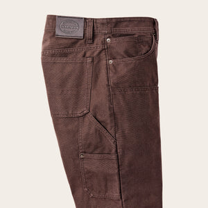 Dry tin cloth double front pants di Filson | Seal brown (Brown)