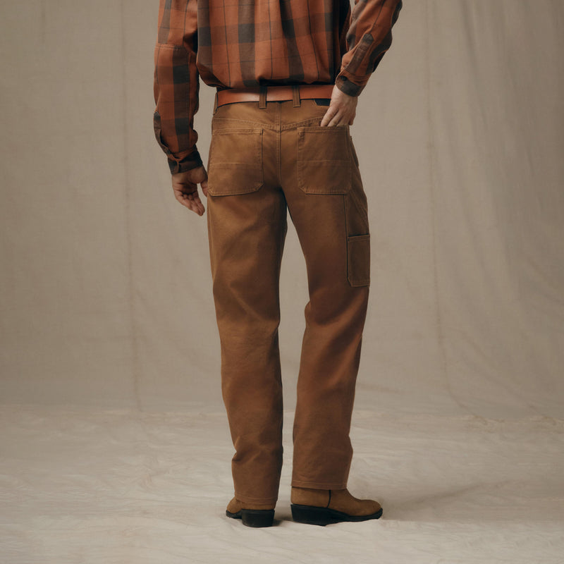 Pantalon doublé devant en dry tin cloth par Filson | Whiskey (Brown)