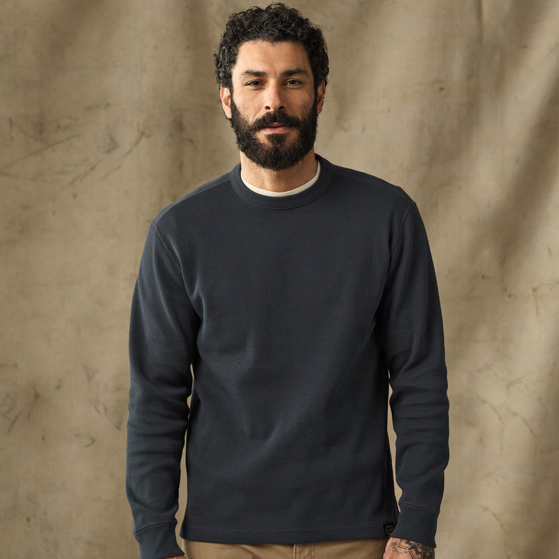 Waffle knit thermal crew di Filson | Blue mussel (Blue)