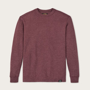 Waffle knit thermal crew von Filson | Dark port heather (Red)