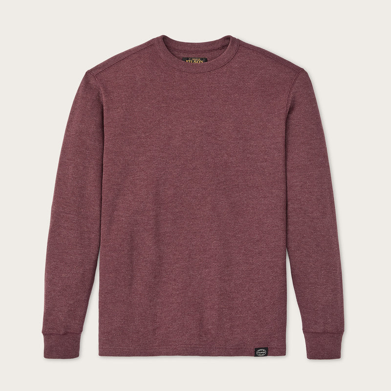 Waffle knit thermal crew von Filson | Dark port heather (Red)