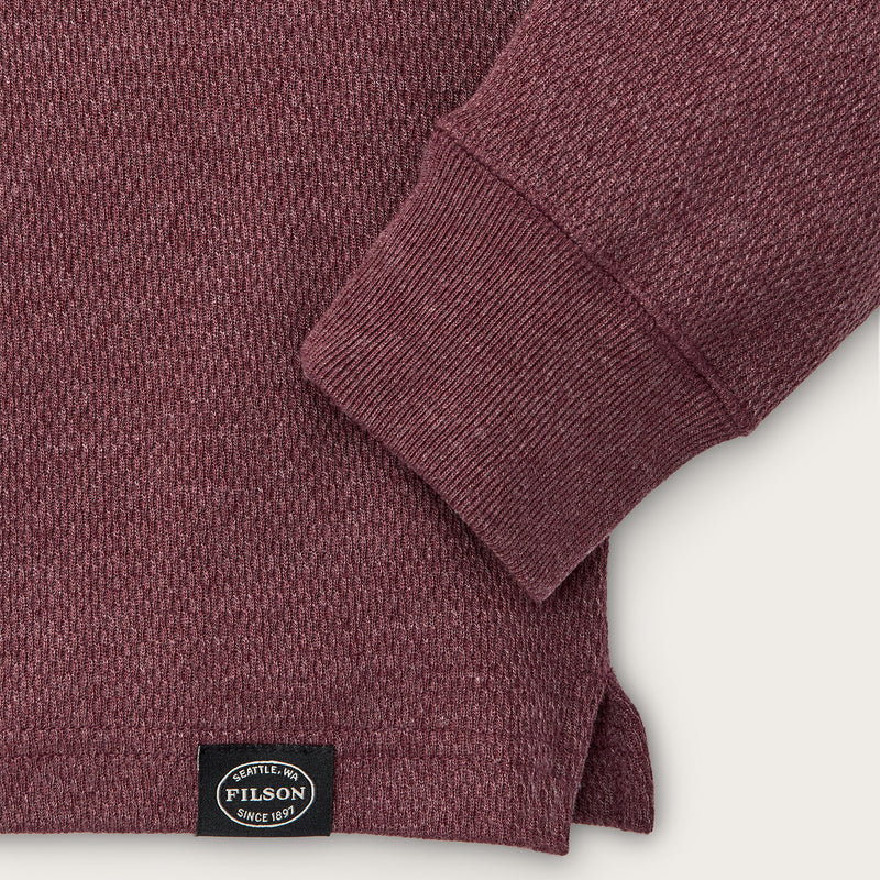 Waffle knit thermal crew von Filson | Dark port heather (Red)