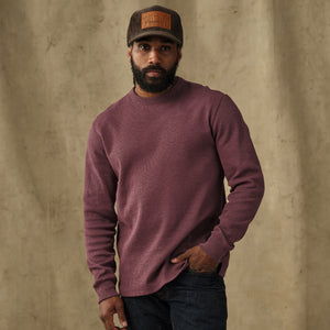 Waffle knit thermal crew von Filson | Dark port heather (Red)