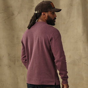 Waffle knit thermal crew von Filson | Dark port heather (Red)