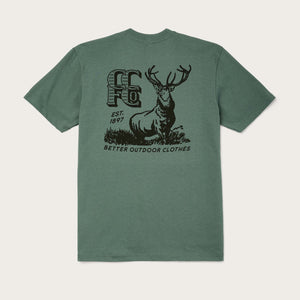 Pioneer graphic t-shirt by Filson | Balsam green stag (Green)