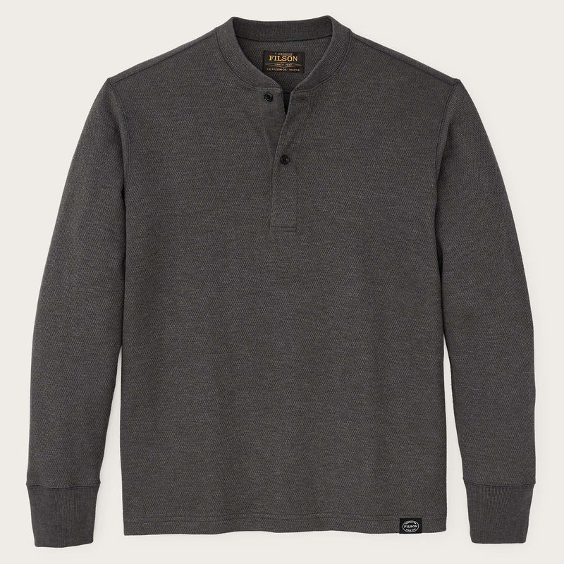 Waffle knit henley by Filson | Charcoal (Gray)