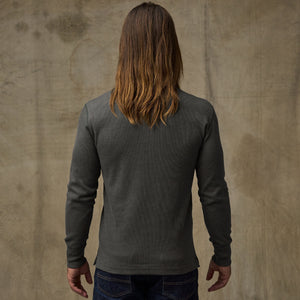 Waffle knit henley by Filson | Charcoal (Gray)