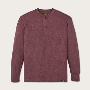 Waffle knit henley von Filson | Dark port heather (Red)
