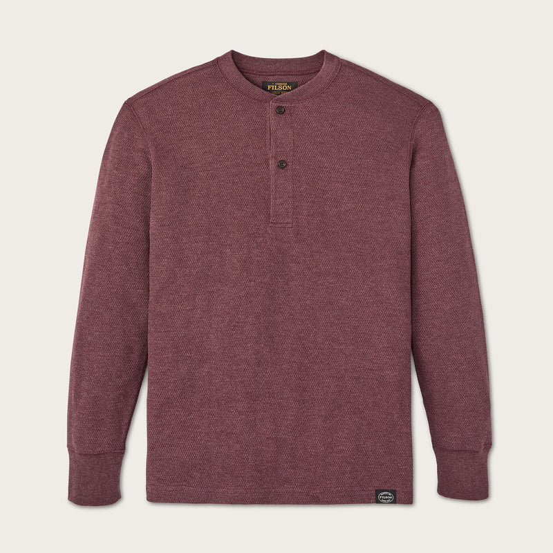 Waffle knit henley von Filson | Dark port heather (Red)