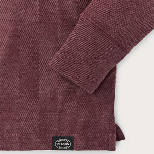 Waffle knit henley von Filson | Dark port heather (Red)