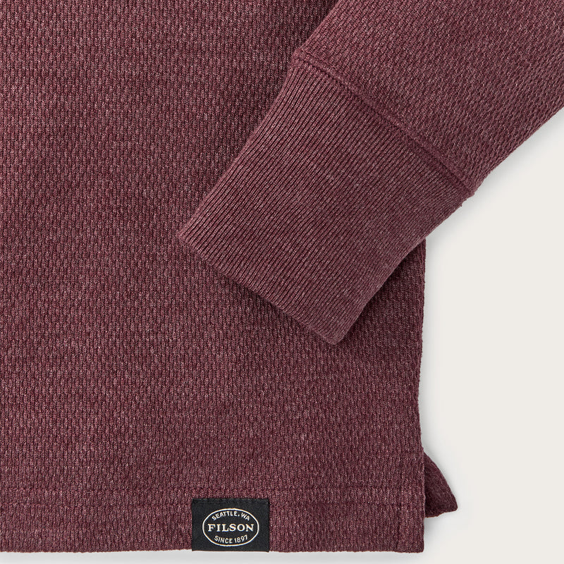 Waffle knit henley von Filson | Dark port heather (Red)
