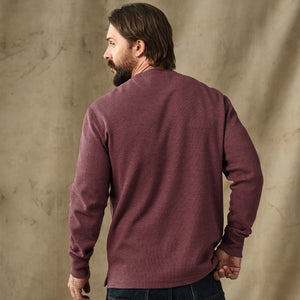 Waffle knit henley von Filson | Dark port heather (Red)