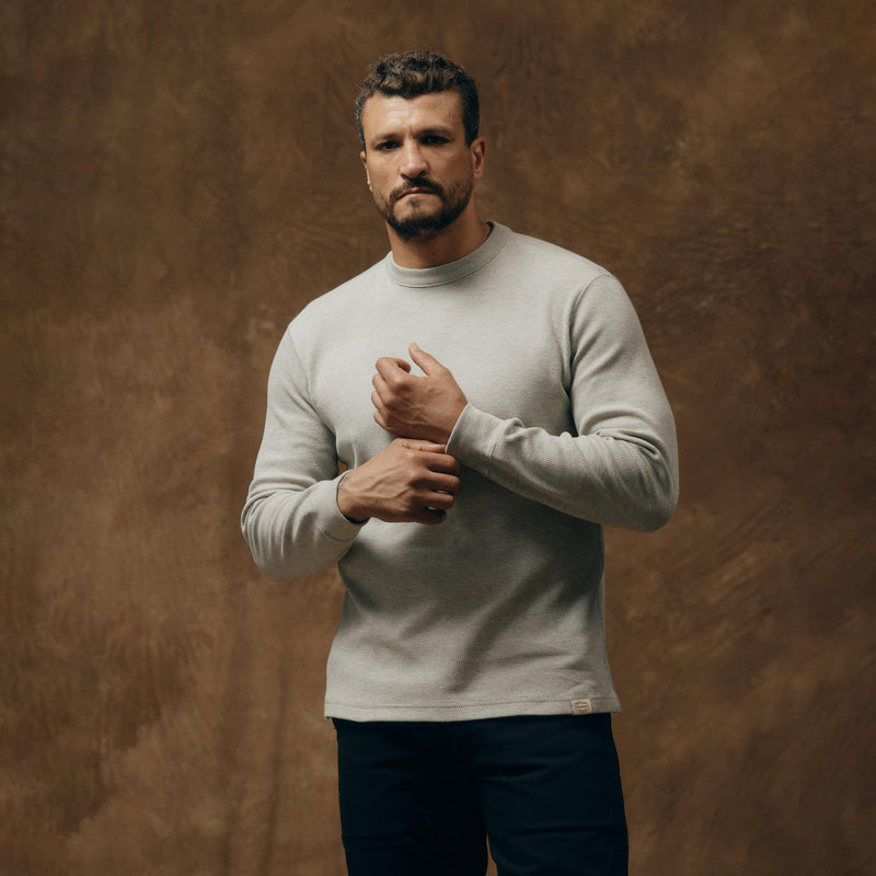 Waffle knit thermal crewneck by Filson | Light heather gray (Gray)