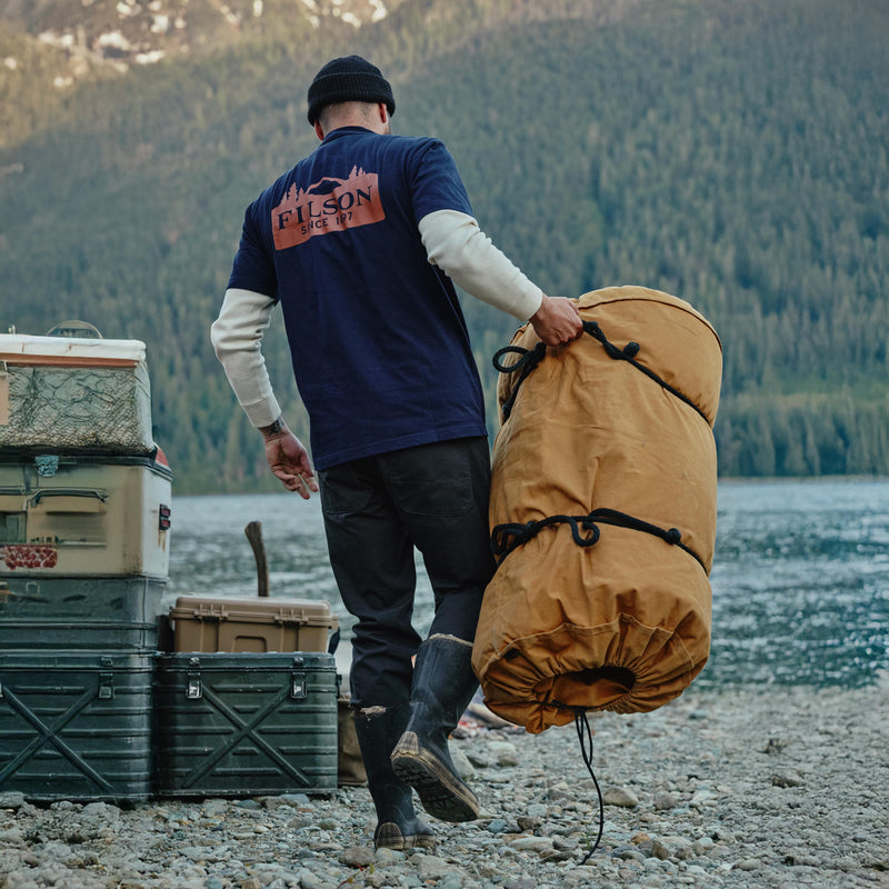 Frontier logo t-shirt by Filson | Night sky / scenic m (Blue)