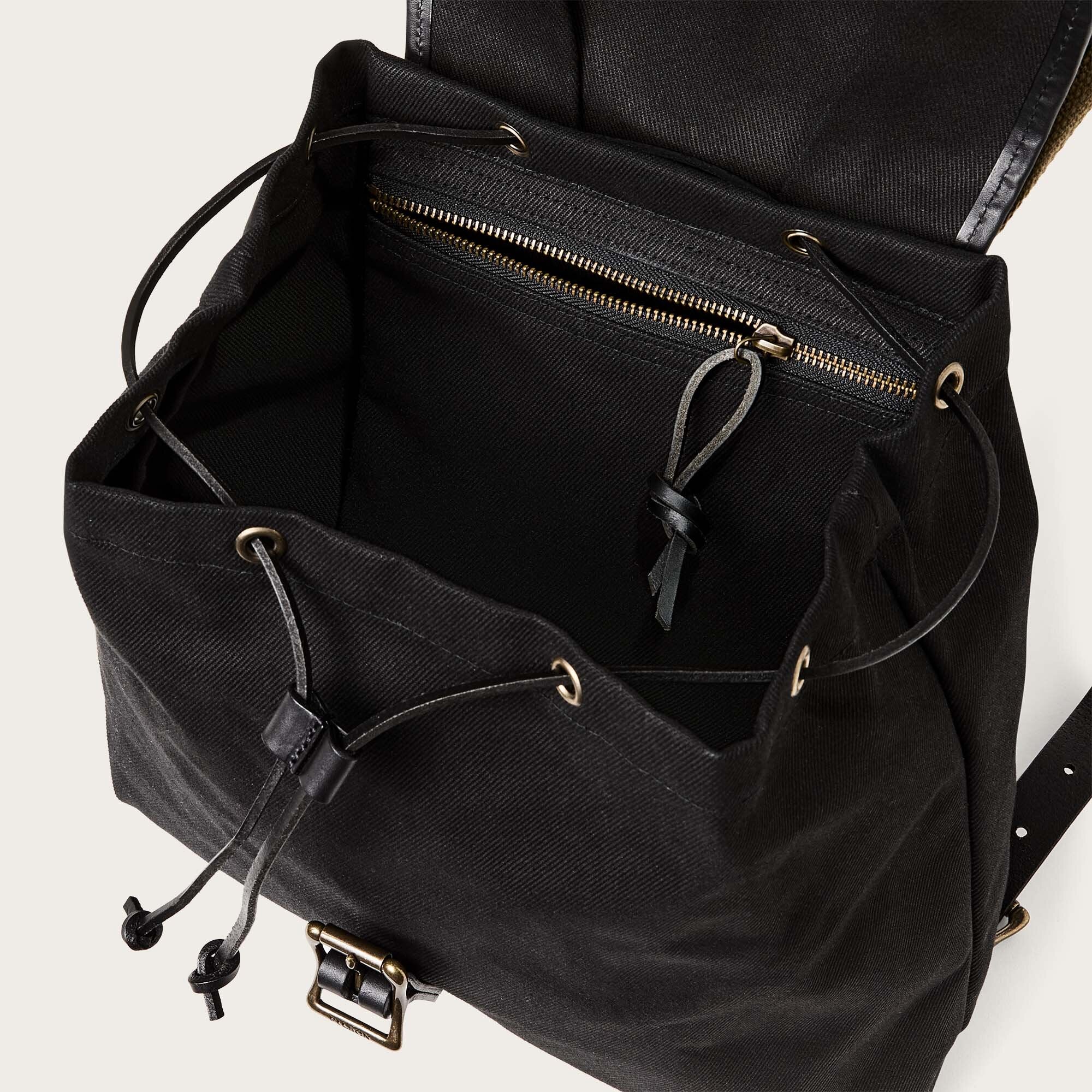 Drawstring Rugged Backpack Rugged twill drawstring backpack by Filson | Black (Black)