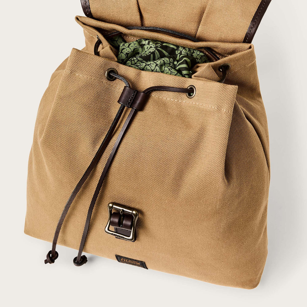 Drawstring Rugged Backpack Rugged twill drawstring backpack by Filson | Tan (Beige)
