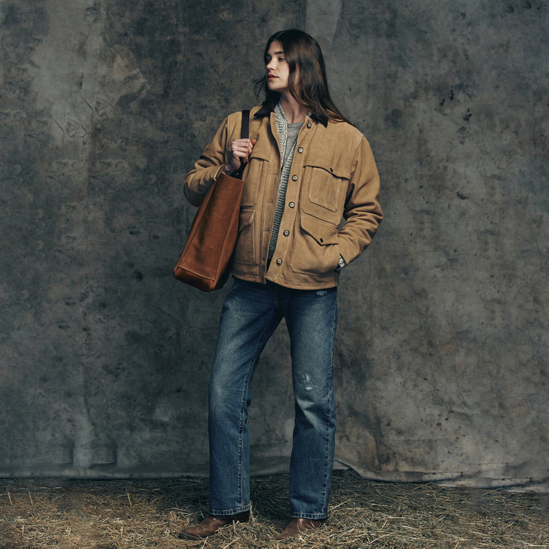 Suede open tote bag von Filson | Saddle brown (Brown)