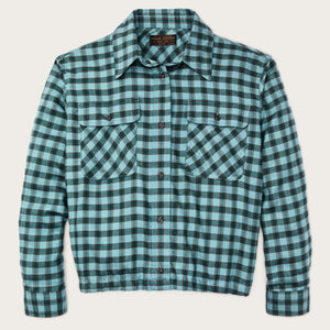 Women’s gathered hem shirt by Filson | Blue / navy plaid (Blue)