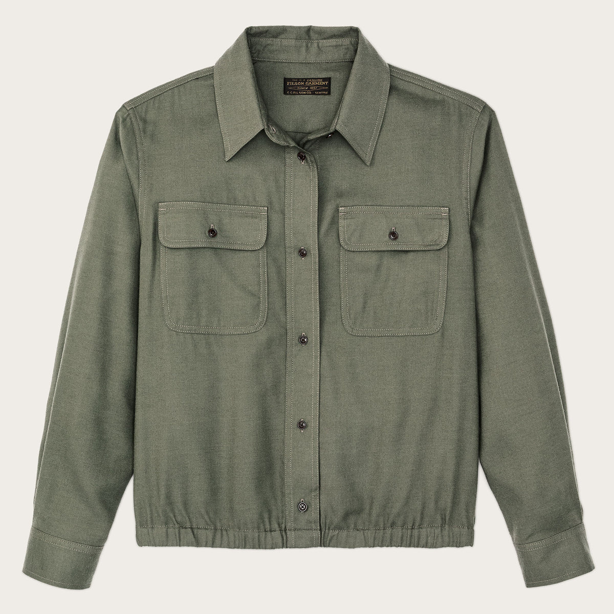 Women's gathered hem shirt by Filson | Olive (Green) Women's gathered hem shirt by Filson | Olive (Green)