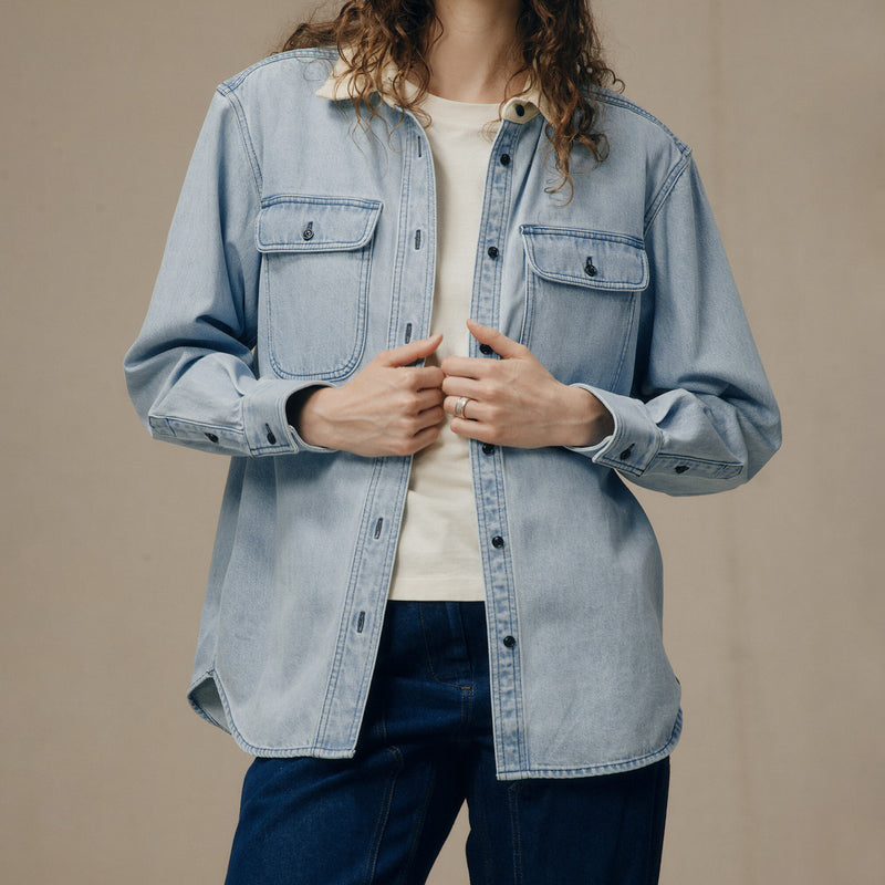 Denim work shirt für damen von Filson | Light indigo (Blue)