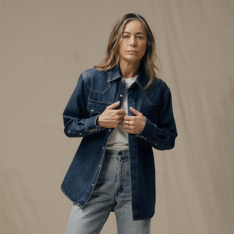 Chemise femme western en denim par Filson | Medium indigo (Blue)