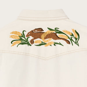 Women's embroidered western shirt by Filson | Natural seed (White)