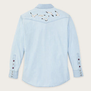 Women's embroidered western shirt par Filson | Light indigo (Blue)