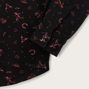 The women’s rangeland flannel shirt by Filson | Black / red western (Black)