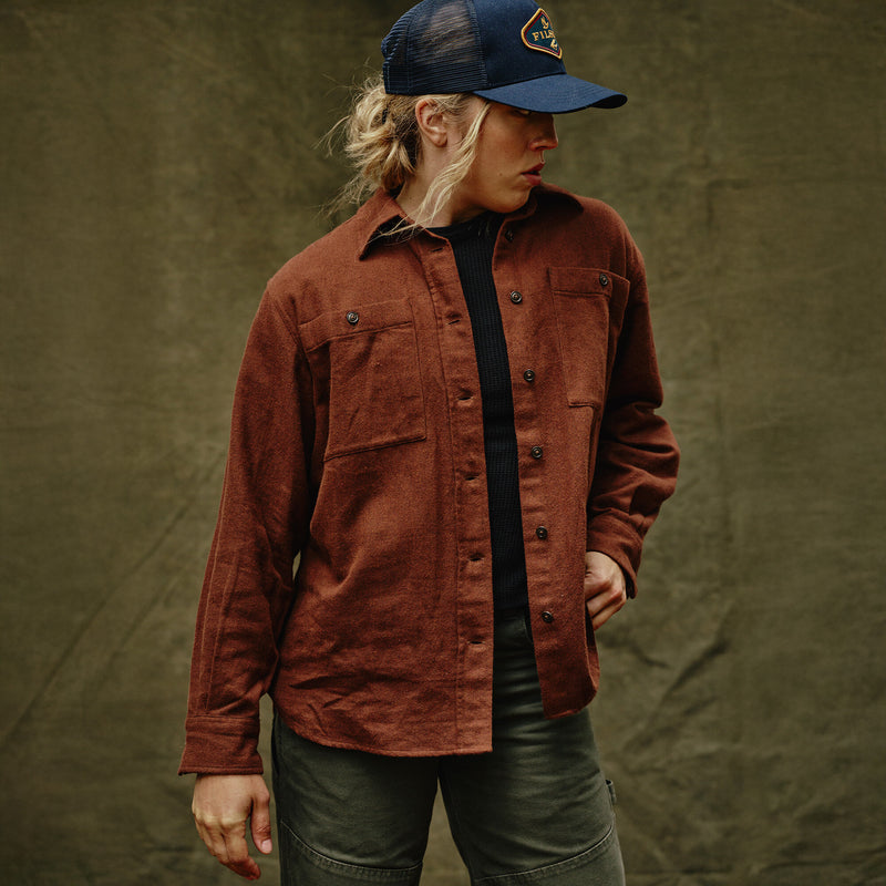 Camicia di flanella rangeland da donna di Filson | Chestnut heather (Brown)