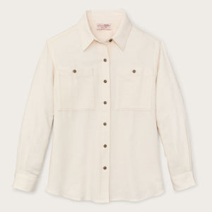 The women’s rangeland flannel shirt by Filson | Natural heather (Beige)