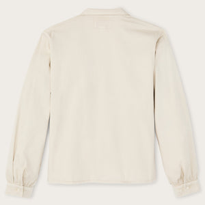 Women's long sleeve twill camp shirt par Filson | Cream (White)