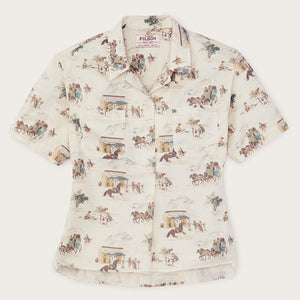 Women's twill popover shirt von Filson | Desert natural / print (Beige)