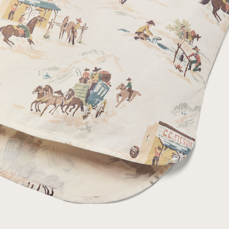 Women's twill popover shirt von Filson | Desert natural / print (Beige)