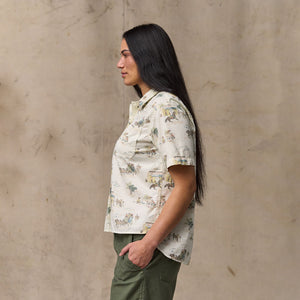 Women's twill popover shirt von Filson | Desert natural / print (Beige)