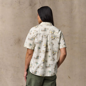 Women's twill popover shirt von Filson | Desert natural / print (Beige)