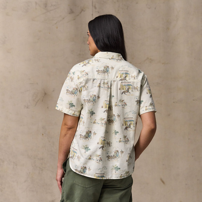 Women's twill popover shirt von Filson | Desert natural / print (Beige)